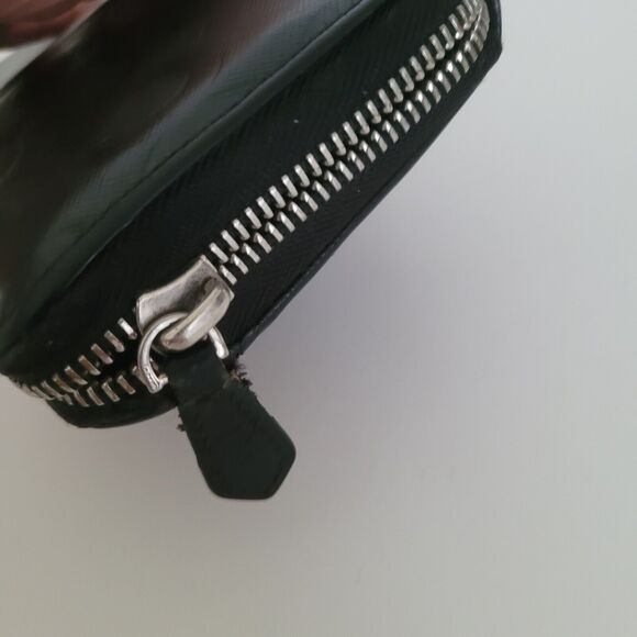 Coach Leather Wallet Black Zip Around Large Clutch BROKEN ZIP - Picture 6 of 8